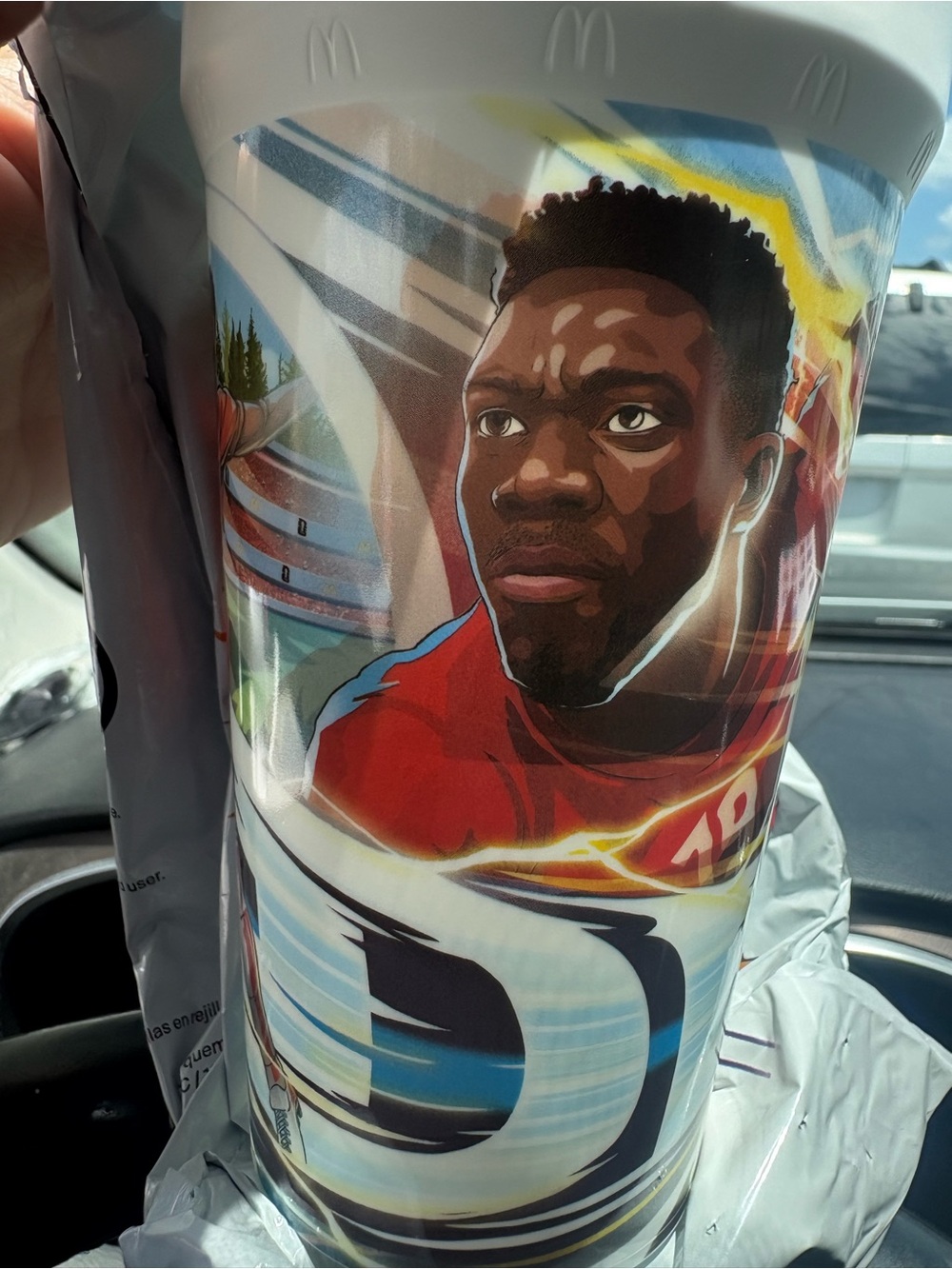 McDonald's FIFA World Cup 26 collectible cup featuring footballer Davies new